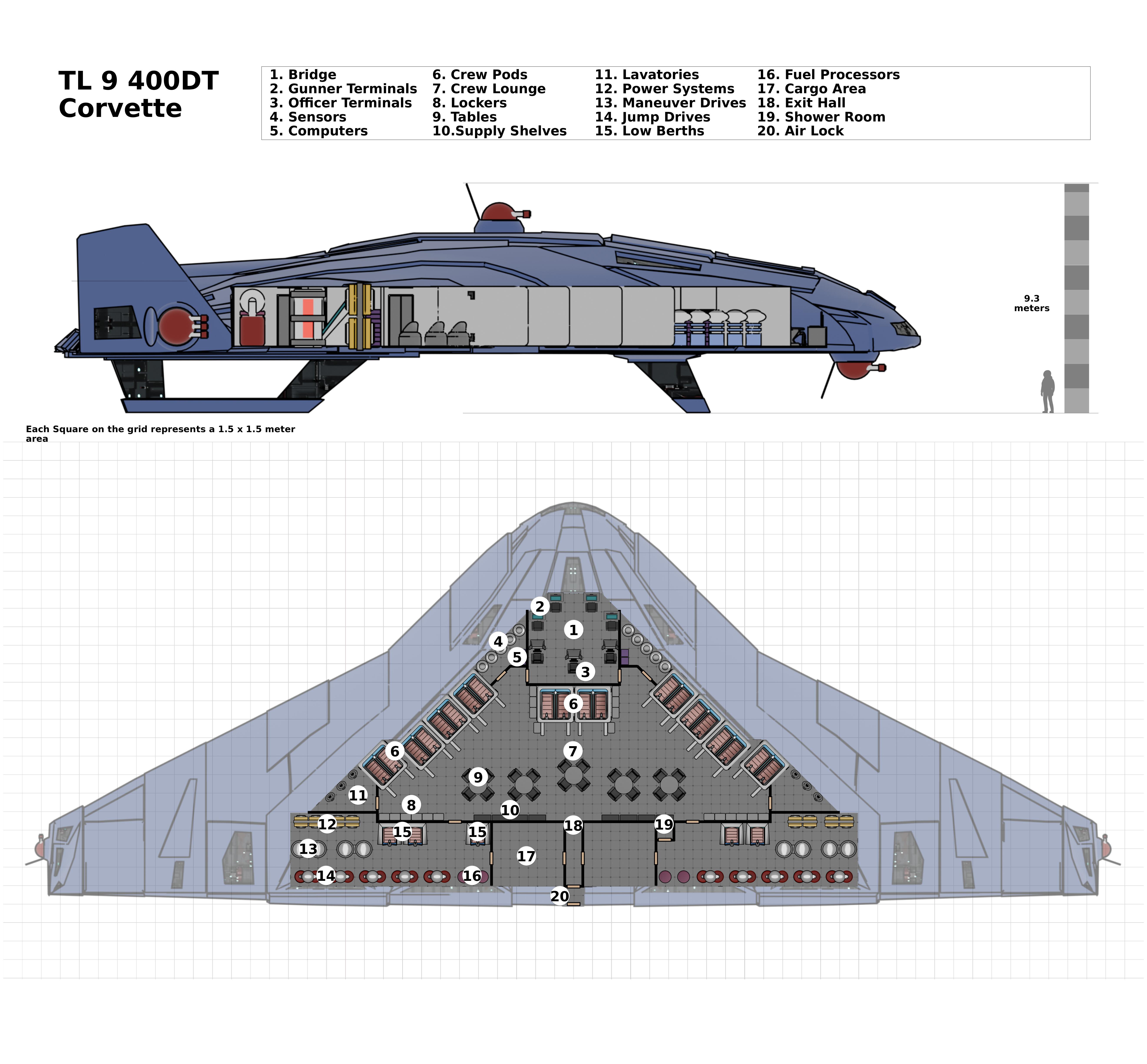 400DT Corvette editable deckplan